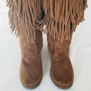 Minnetonka moccasin calf boots